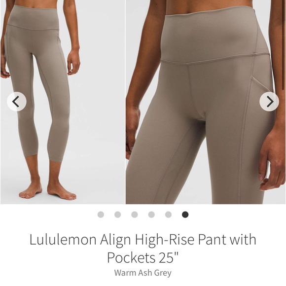 lululemon athletica Pants - 176-$65 NWT *FREE SHIPPING* Lululemon Align HR Pant Pockets 25" Warm Ash Grey 4